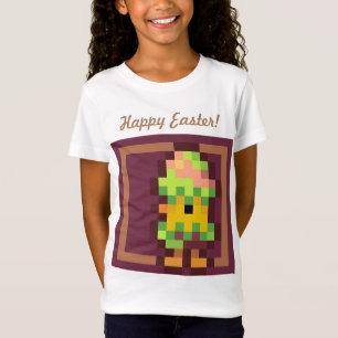 Happy Easter chicken in egg pixel art T-Shirt