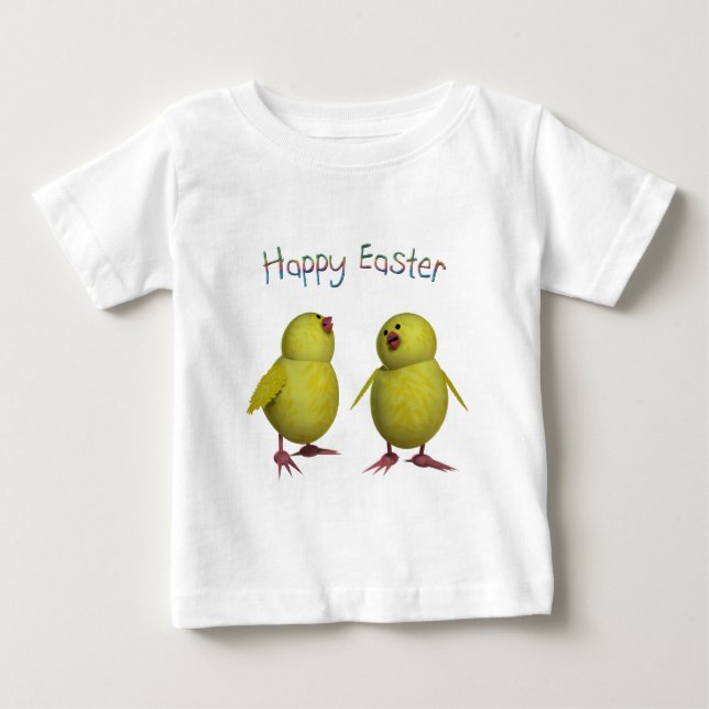 Happy Easter Chicks Baby T-Shirt (Front)