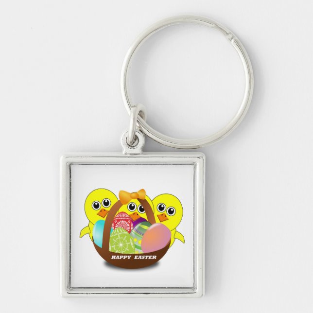 "HAPPY EASTER" CHICKS KEY RING (Front)