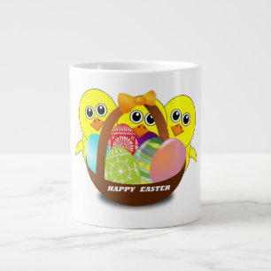 "HAPPY EASTER" CHICKS LARGE COFFEE MUG