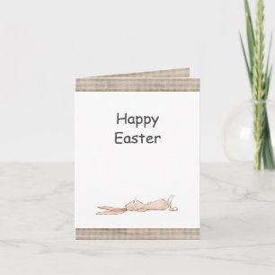 Happy Easter Chill Bunny Rabbit Gingham Easter Card