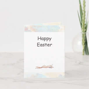 Happy Easter Chill Bunny Rabbit Watercolor Easter  Card