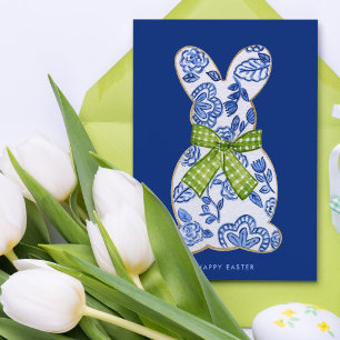 Happy Easter Chinoiserie Bunny Cookie Holiday Card