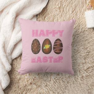 Happy Easter Chocolate Buttercream Candy Egg Cushion