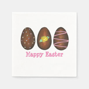 Happy Easter Chocolate Buttercream Egg Candies Napkin
