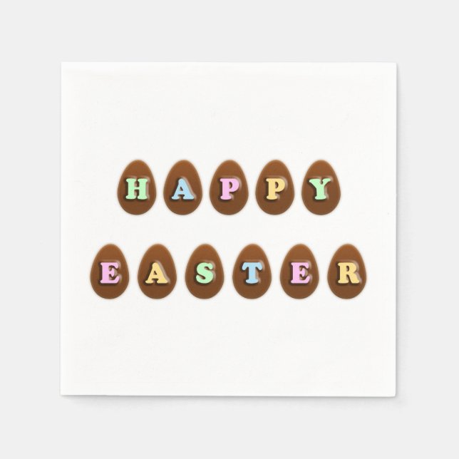 Happy Easter Chocolate Eggs Napkin (Front)