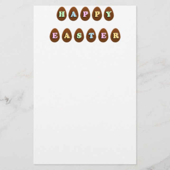 Happy Easter Chocolate Eggs Stationery (Front)