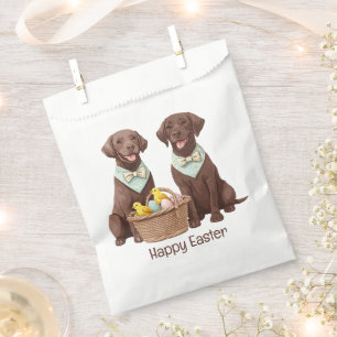 Happy Easter Chocolate Labrador Retriever Dogs Favour Bags
