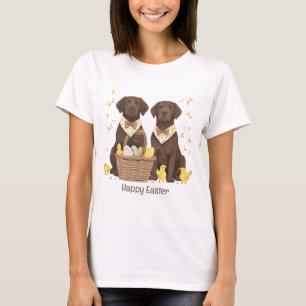 Happy Easter Chocolate Labrador Retriever Dogs T-Shirt