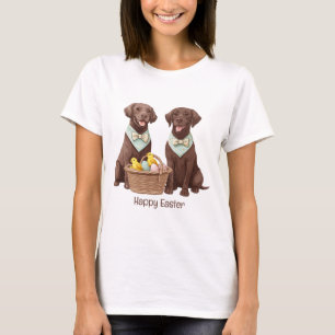 Happy Easter Chocolate Labrador Retriever Dogs T-Shirt