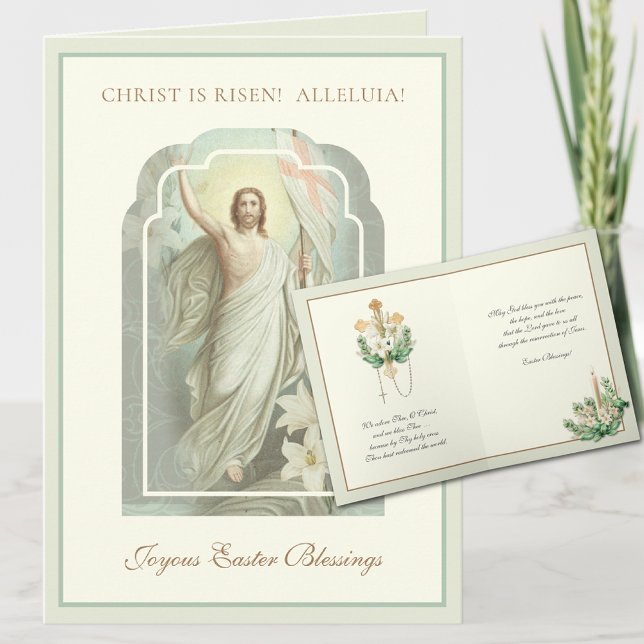 Happy Easter Christ is Risen Prayer  Holiday Card (Creator Uploaded)
