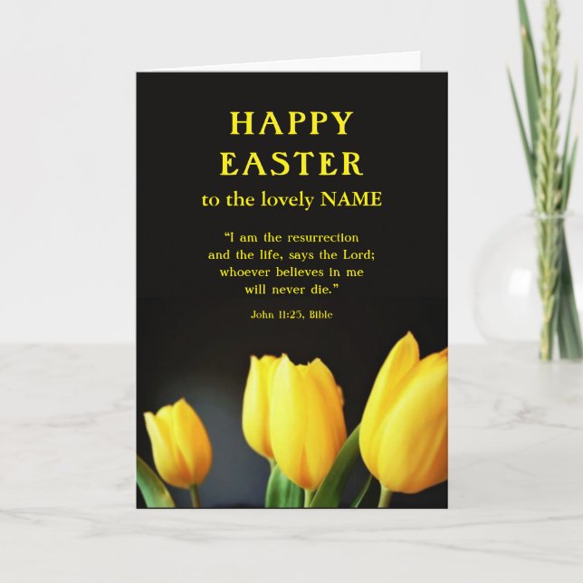 Happy Easter Christian card, Bible verse Card (Front)