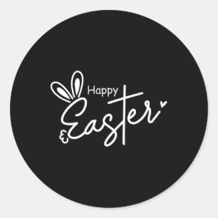 Happy Easter Christian Cross Easter Bunny 1 Classic Round Sticker