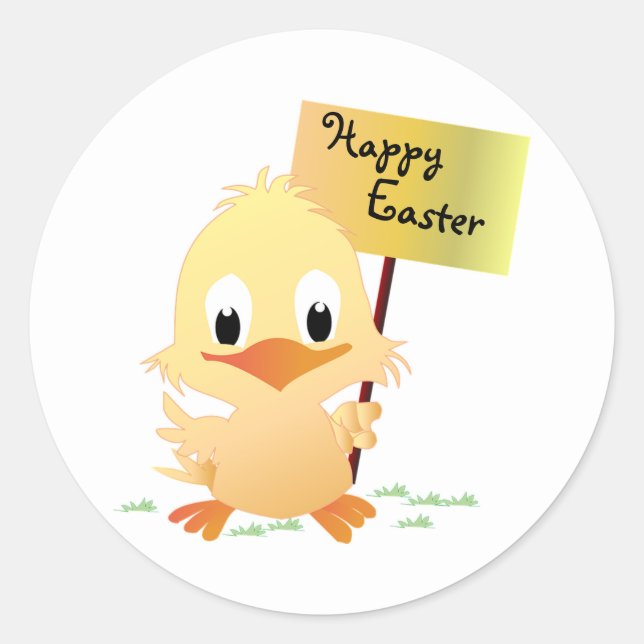 Happy Easter Classic Round Sticker (Front)