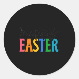 Happy easter  classic round sticker