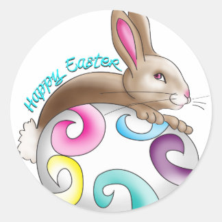 Happy Easter Classic Round Sticker