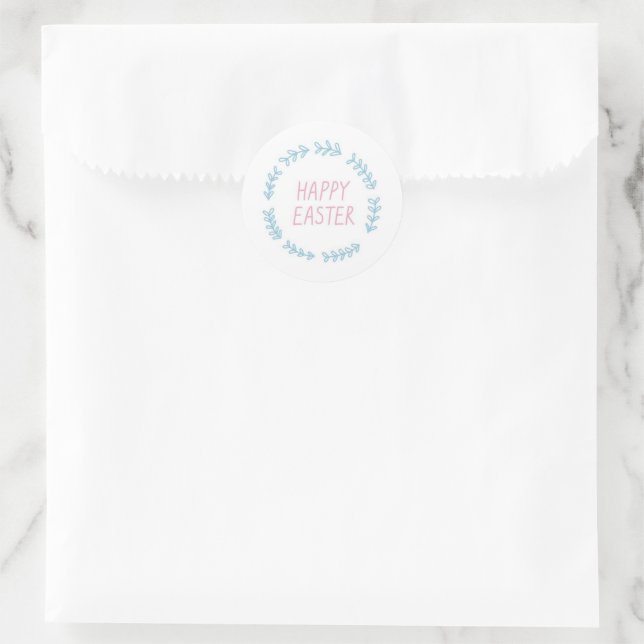 Happy Easter Classic Round Sticker (Bag)
