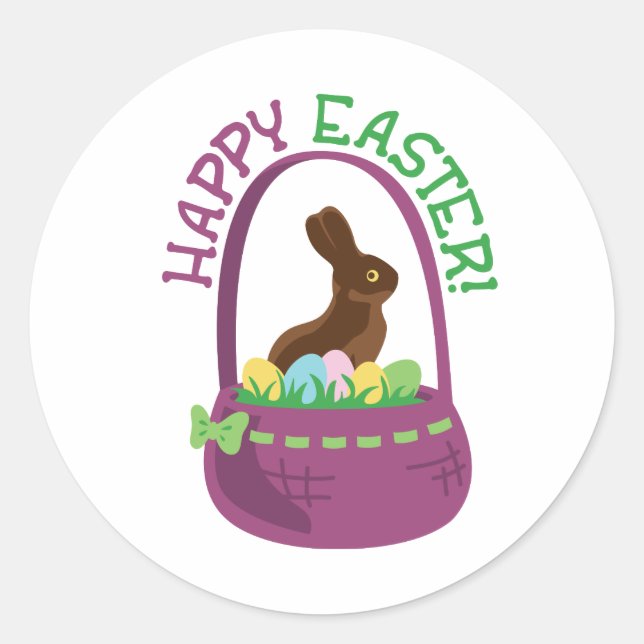 Happy Easter! Classic Round Sticker (Front)