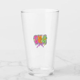 Happy Easter CNA Nurse Coquette Bow Bunny Eggs Wom Glass