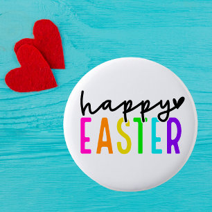 Happy Easter colorful 6 Cm Round Badge