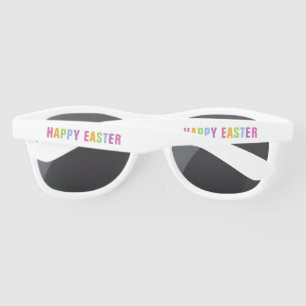 Happy Easter Colorful Rainbow Typography Sunglasses