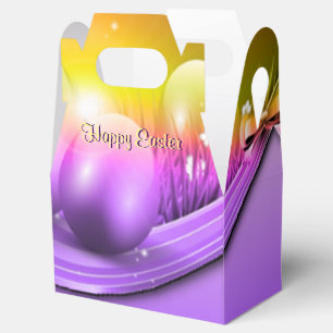 Happy Easter Coloured Eggs Gable Favour Box