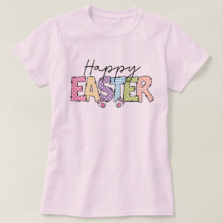 Happy Easter Colourful Bunny Design T-Shirt