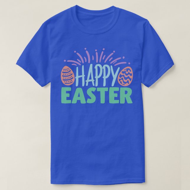 Happy Easter Colourful Easter Eggs  T-Shirt (Design Front)