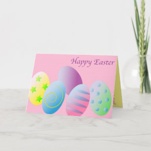 Happy Easter Colourful Eggs Customisable Card