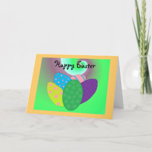 Happy Easter Colourful Eggs Holiday Card
