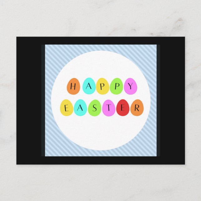 Happy Easter colourful eggs Postcard (Front)
