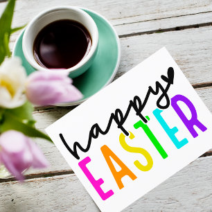 Happy Easter colourful Holiday Postcard