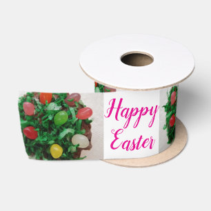 Happy Easter Colourful Jelly Candy Beans  Satin Ribbon