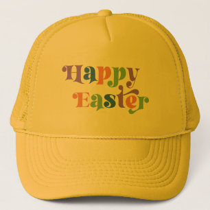 Happy Easter Colourful Retro Typography Trucker Hat