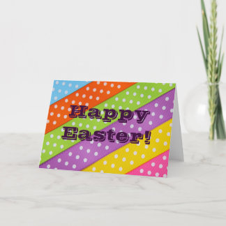 Happy Easter Colourful Ribbon Card