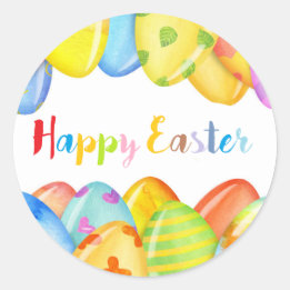 happy Easter colourful stickers