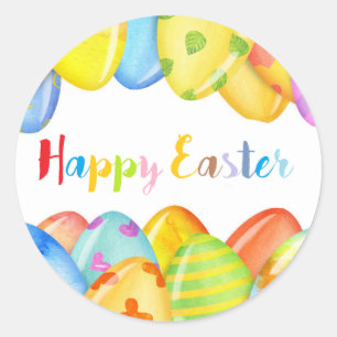happy Easter colourful stickers