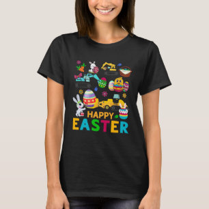 Happy Easter Construction Crane Truck Boys Toddler T-Shirt