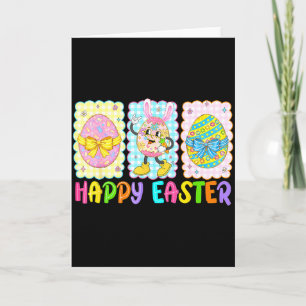 Happy Easter Coquette Bow Funny Easter Eggs Kids B Card
