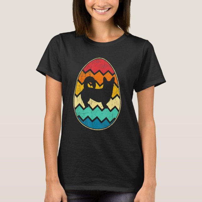 Happy Easter Corgi Egg Distressed Dog T-Shirt (Front)