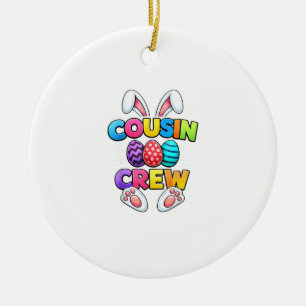 Happy Easter Cousin Crew Bunny Family Matching Eas Ceramic Tree Decoration