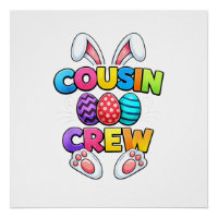 Happy Easter Cousin Crew Bunny Family Matching Eas