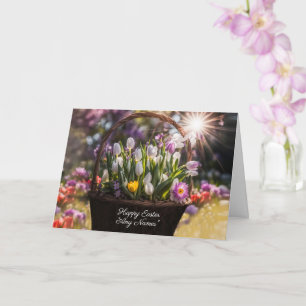 Happy Easter Custom Name or Names Pretty Basket  Card