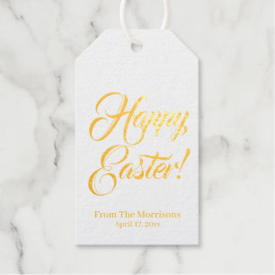Happy Easter custom script calligraphy elegant Gift Tags