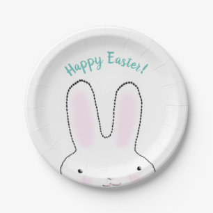 Happy Easter Customise text Easter Bunny cute  Paper Plate
