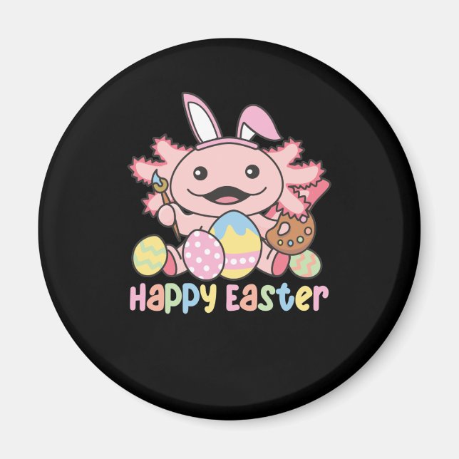 Happy Easter Cute Axolotl Easter With Easter Eggs Magnet (Front)