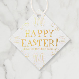 Happy Easter cute bunnies custom text funny chic Favour Tags