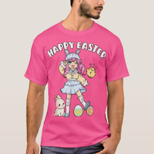 Happy Easter - Cute Bunny Anime Girl Kawaii Easter T-Shirt