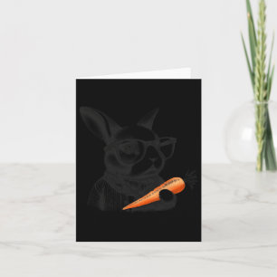 Happy Easter Cute Bunny Carrots Funny Gles  Card