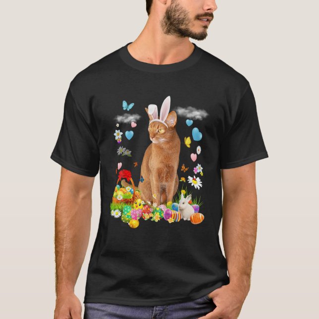 Happy Easter Cute Bunny Dog Australian Shepherd Eg T-Shirt (Front)